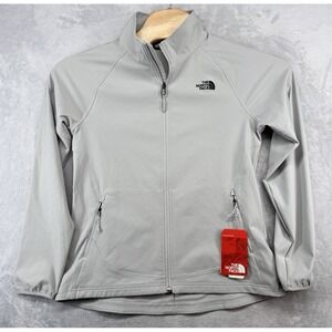North Face Nimble Softshell Slim Fit Jacket Grey Full Zip TNF Women's Size L NWT